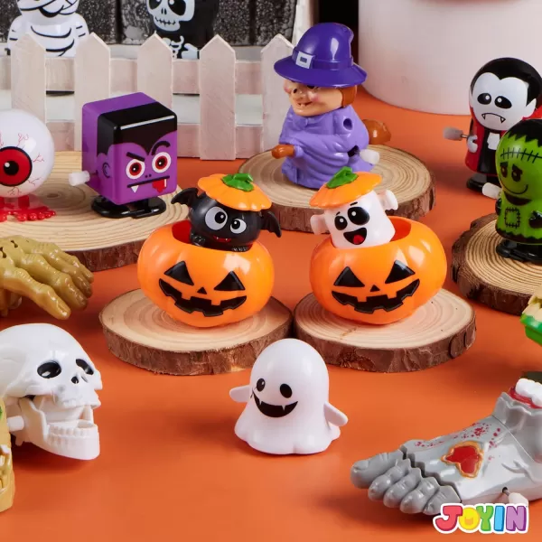 imageJOYIN 18 PCS Halloween Wind Up Toys for Kids Gift Trick or Treats Windup Toys Bulk for Halloween Goodie Bag Fillers Halloween Party Favors Decorations Classroom Prizes Fidget Toys
