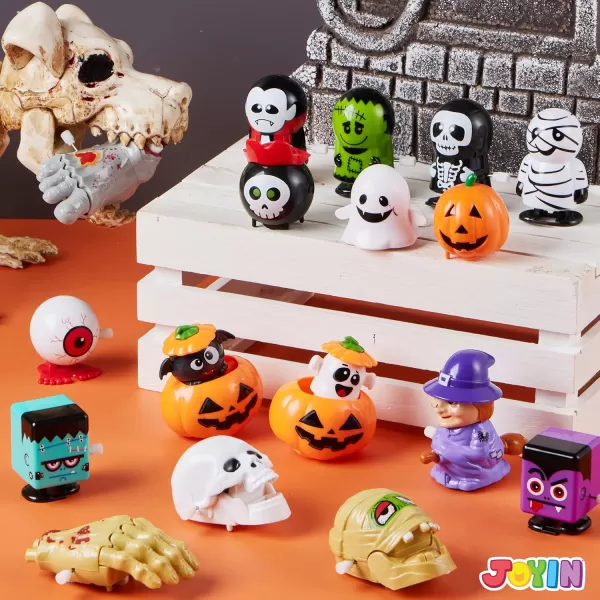 imageJOYIN 18 PCS Halloween Wind Up Toys for Kids Gift Trick or Treats Windup Toys Bulk for Halloween Goodie Bag Fillers Halloween Party Favors Decorations Classroom Prizes Fidget Toys