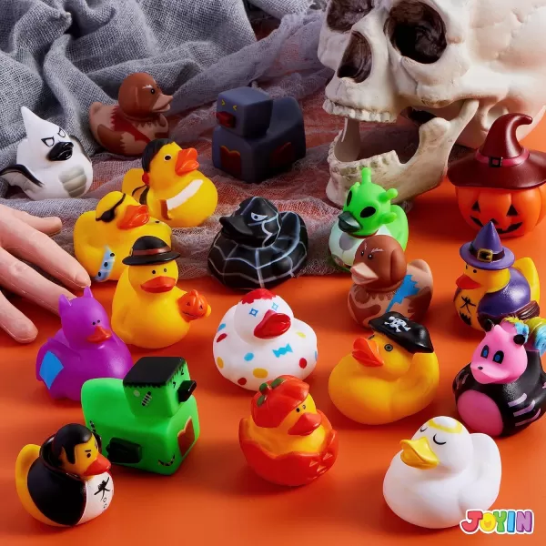 imageJOYIN 18 Pcs Halloween Themed Duckies Bulk Floater Duck for Kids Halloween Party Favors Halloween Decoration Baby Showers Celebrations and Birthdays Gift