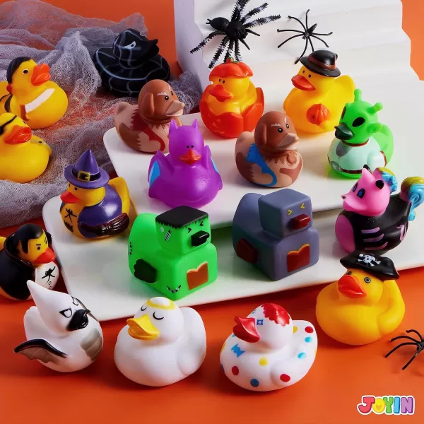 imageJOYIN 18 Pcs Halloween Themed Duckies Bulk Floater Duck for Kids Halloween Party Favors Halloween Decoration Baby Showers Celebrations and Birthdays Gift