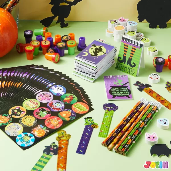 imageJOYIN 192PCS Halloween Stationery Set Trick or Treat Gifts for Kids 24 Pack Halloween Themed Stationery Set for Party Favors Carnival Game Prizes School Stationery Party Supplies