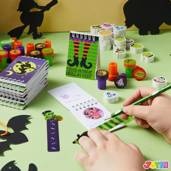 imageJOYIN 192PCS Halloween Stationery Set Trick or Treat Gifts for Kids 24 Pack Halloween Themed Stationery Set for Party Favors Carnival Game Prizes School Stationery Party Supplies