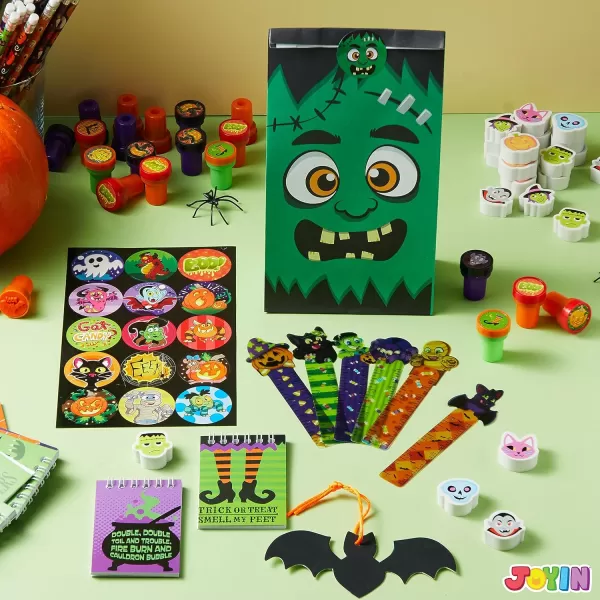 imageJOYIN 192PCS Halloween Stationery Set Trick or Treat Gifts for Kids 24 Pack Halloween Themed Stationery Set for Party Favors Carnival Game Prizes School Stationery Party Supplies