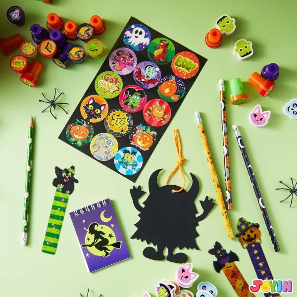 imageJOYIN 192PCS Halloween Stationery Set Trick or Treat Gifts for Kids 24 Pack Halloween Themed Stationery Set for Party Favors Carnival Game Prizes School Stationery Party Supplies