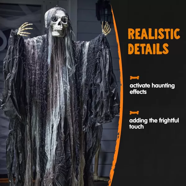 imageJOYIN 2 Pcs Halloween Hanging Grim Reaper Decorations Outdoor 53 and 315quot Halloween Hanging Skeleton Ghosts Scary Decor for Yard Patio Outside Lawn Garden Haunted House Prop Party Supplies