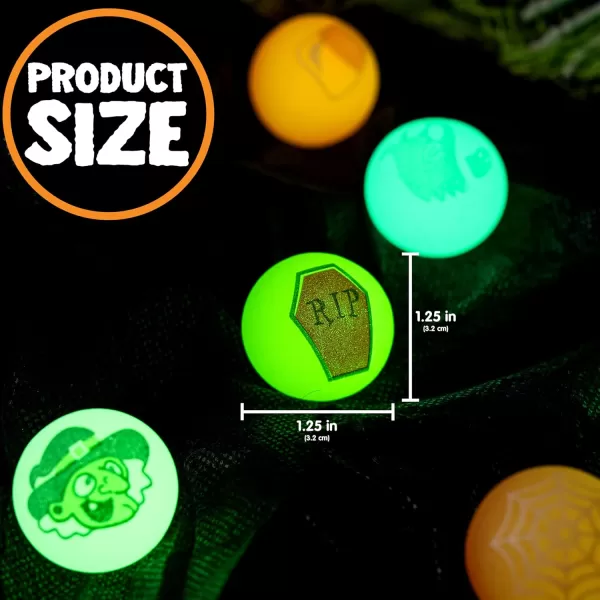 imageJOYIN 24 PCS Glow Halloween Bouncing Balls Glowing Bouncy Ball Halloween toys for Kids Gift Halloween Party Favors Bounce Ball Goodie Bag Fillers Trick or Treats Classroom Exchange Prizes