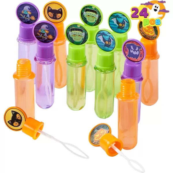 imageJOYIN 24 PCS Halloween Bubble Wands 6 Character Styles Bubble Bottles for Kids Girls Boys Gift Toys Novelty Bubble Blower Party Favor Supplies Outdoor Indoor Activity Use