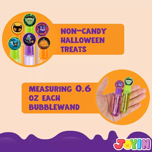 imageJOYIN 24 PCS Halloween Bubble Wands 6 Character Styles Bubble Bottles for Kids Girls Boys Gift Toys Novelty Bubble Blower Party Favor Supplies Outdoor Indoor Activity Use