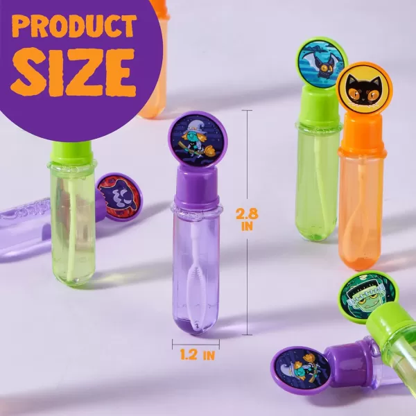 imageJOYIN 24 PCS Halloween Bubble Wands 6 Character Styles Bubble Bottles for Kids Girls Boys Gift Toys Novelty Bubble Blower Party Favor Supplies Outdoor Indoor Activity Use