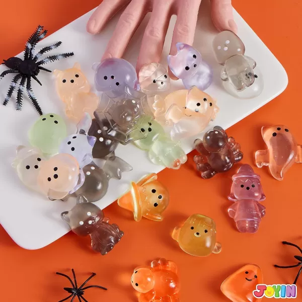 imageJOYIN 24 PCS Halloween Mochi Squishy Toys Soft Squishy Toy Cute Squeezes Stress Relief Toys Halloween Party Favors for Kids Trick or Treat Classroom Exchange Game Prizes