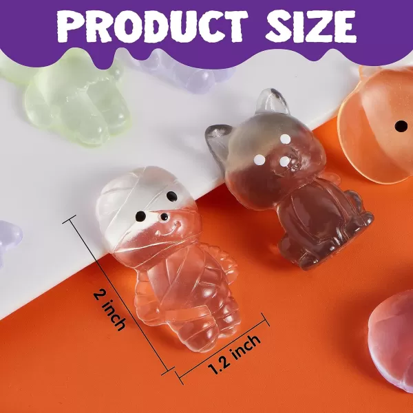 imageJOYIN 24 PCS Halloween Mochi Squishy Toys Soft Squishy Toy Cute Squeezes Stress Relief Toys Halloween Party Favors for Kids Trick or Treat Classroom Exchange Game Prizes
