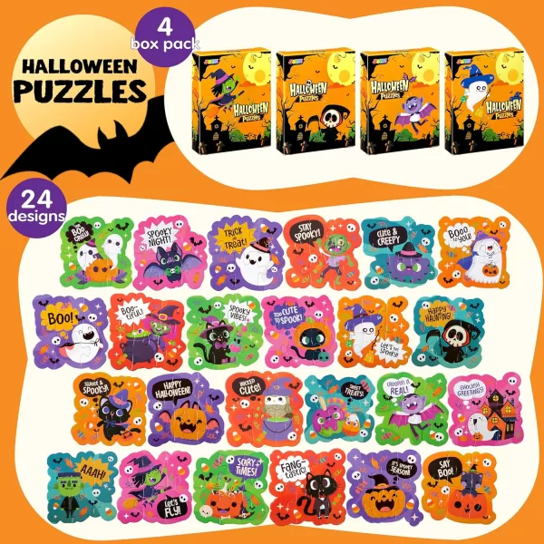 imageJOYIN 24 PCS Halloween Puzzles for Kids Gifts Jigsaw Puzzles Halloween Toys for Trick or Treats Classroom Halloween Goodies Halloween Games Fall Puzzle Crafts School Activities Halloween Dcor