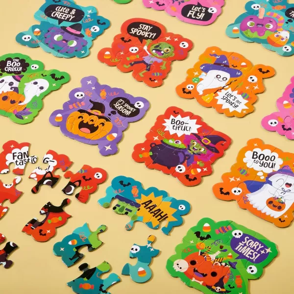 imageJOYIN 24 PCS Halloween Puzzles for Kids Gifts Jigsaw Puzzles Halloween Toys for Trick or Treats Classroom Halloween Goodies Halloween Games Fall Puzzle Crafts School Activities Halloween Dcor