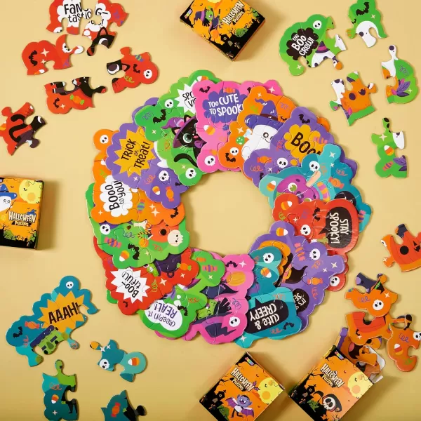 imageJOYIN 24 PCS Halloween Puzzles for Kids Gifts Jigsaw Puzzles Halloween Toys for Trick or Treats Classroom Halloween Goodies Halloween Games Fall Puzzle Crafts School Activities Halloween Dcor