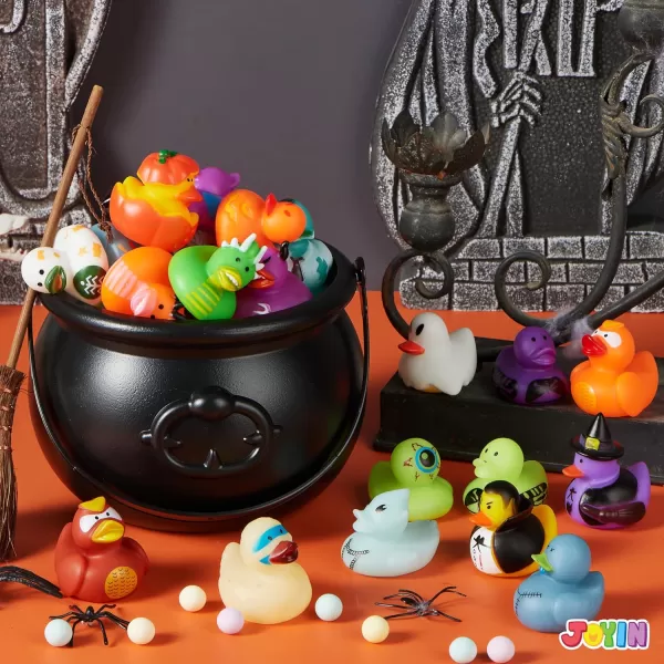 imageJOYIN 24 PCS Halloween Rubber Ducks Halloween Ducks Toys for Trick or Treating Goodie Bag Fillers Bathtub Toys Duckies for Halloween Party Favors Decorations School Classroom Game Prizes