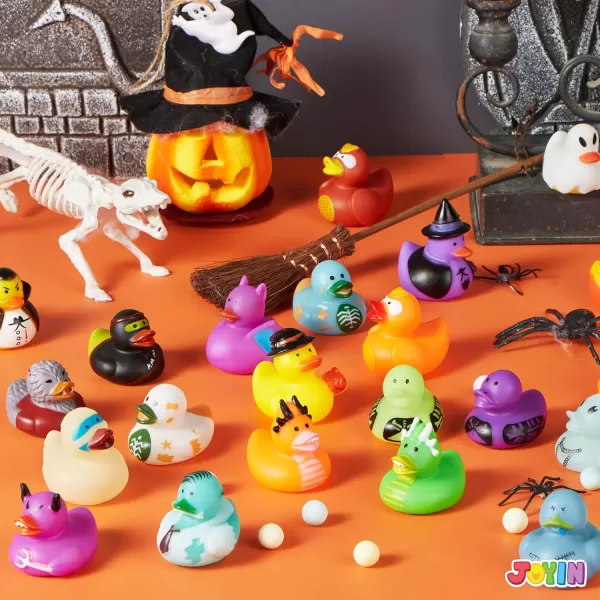 imageJOYIN 24 PCS Halloween Rubber Ducks Halloween Ducks Toys for Trick or Treating Goodie Bag Fillers Bathtub Toys Duckies for Halloween Party Favors Decorations School Classroom Game Prizes