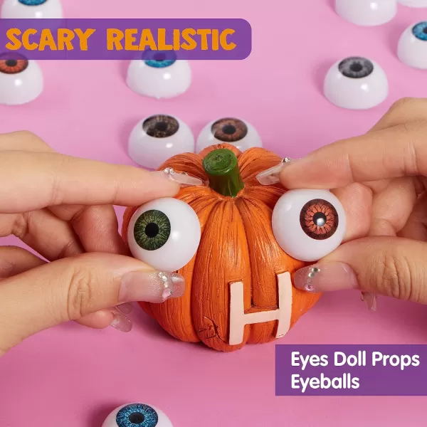 imageJOYIN 24 PCS Halloween Scary Realistic Eyes 12 Pair Hollow Plastic Eyeballs for Halloween Trick or Treat Party Craft Decoration Horror Prop Decoration