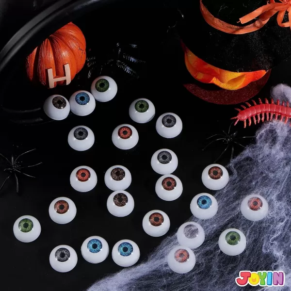 imageJOYIN 24 PCS Halloween Scary Realistic Eyes 12 Pair Hollow Plastic Eyeballs for Halloween Trick or Treat Party Craft Decoration Horror Prop Decoration