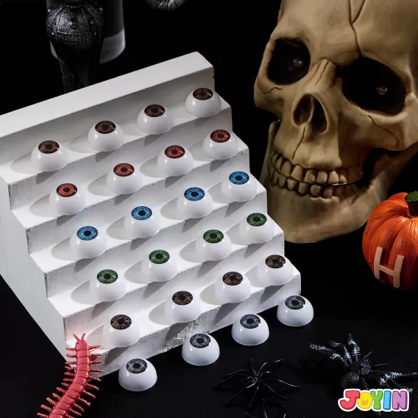 imageJOYIN 24 PCS Halloween Scary Realistic Eyes 12 Pair Hollow Plastic Eyeballs for Halloween Trick or Treat Party Craft Decoration Horror Prop Decoration