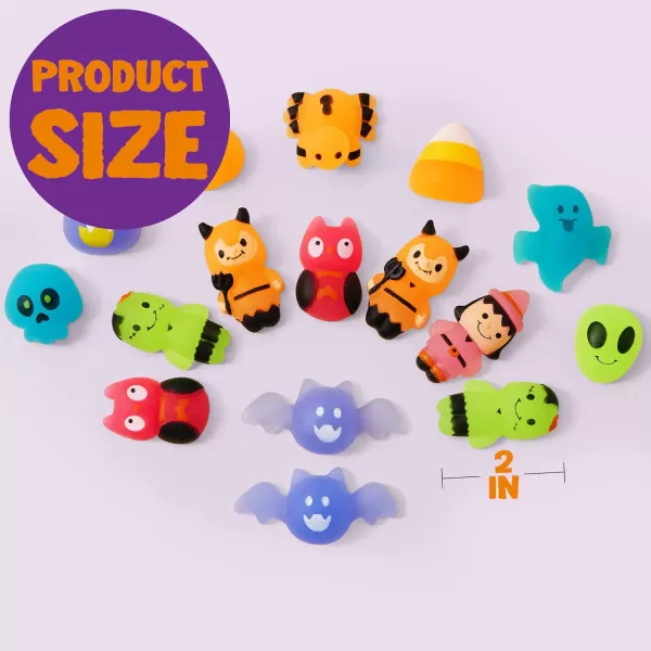 imageJOYIN 24 PCS Halloween Squishy Toy Mochi Toy Glow in The Dark Design Stress Relief Mochi for Halloween Party Favor Decoration Halloween Goody Bags Filler Kids Birthday Gifts
