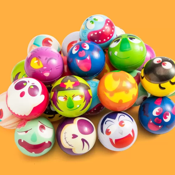 imageJOYIN 24 PCS Halloween Stress Balls Halloween Novelty Toys Balls for Halloween Squishy Toys Slow Release Halloween Party Favors Decoration Supplies Party Bag FillersCute