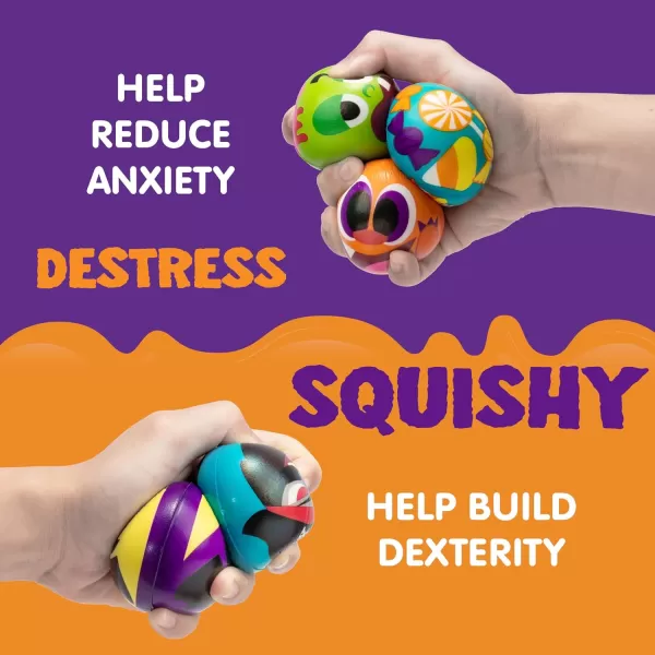 imageJOYIN 24 PCS Halloween Stress Balls Halloween Novelty Toys Balls for Halloween Squishy Toys Slow Release Halloween Party Favors Decoration Supplies Party Bag FillersSpooky
