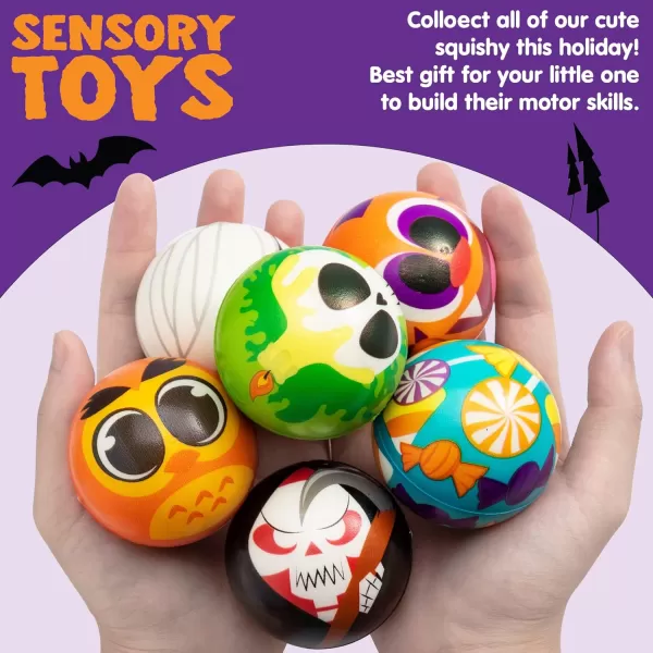 imageJOYIN 24 PCS Halloween Stress Balls Halloween Novelty Toys Balls for Halloween Squishy Toys Slow Release Halloween Party Favors Decoration Supplies Party Bag FillersSpooky