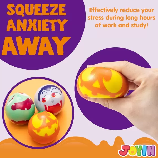 imageJOYIN 24 PCS Halloween Stress Balls Halloween Novelty Toys Balls for Halloween Squishy Toys Slow Release Halloween Party Favors Decoration Supplies Party Bag FillersCute