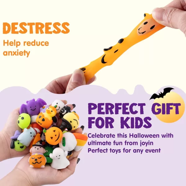 imageJOYIN 28 Pcs Halloween Mochi Squishy Toys Halloween Toys for Halloween Party Favors Halloween Sensory Stress Relief Toys Bulk Trick or Treats Classroom Prizes Gifts Goodie Bag Fillers