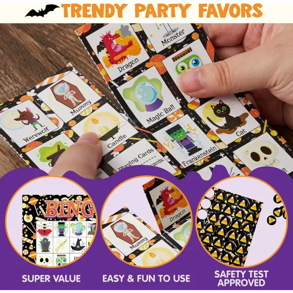 imageJOYIN 28 Players Halloween Bingo Cards Set Halloween Bingo Game for School Classroom Family Group Activities Halloween Party Supplies Adults Kids Indoor Board Games