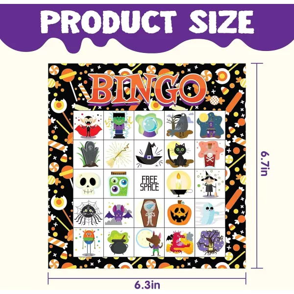 imageJOYIN 28 Players Halloween Bingo Cards Set Halloween Bingo Game for School Classroom Family Group Activities Halloween Party Supplies Adults Kids Indoor Board Games