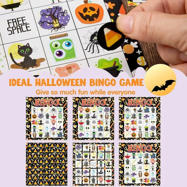 imageJOYIN 28 Players Halloween Bingo Cards Set Halloween Bingo Game for School Classroom Family Group Activities Halloween Party Supplies Adults Kids Indoor Board Games