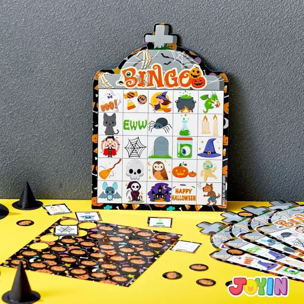 imageJOYIN 28 Players Halloween Bingo Game Cards for Kids Halloween Bingo Cards for Classroom School Family Group Activities Halloween Party Adults Kids Indoor Card Games