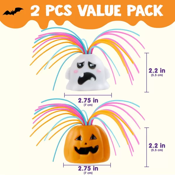 imageJOYIN 2PCS Halloween Screaming Monster Toys for Stress Relief Hair Pulling to Different Screams Novelty Anti Anxiety Fidget Toys Trick or Treats Stretchy Sensory Squishy Toys Party Favors
