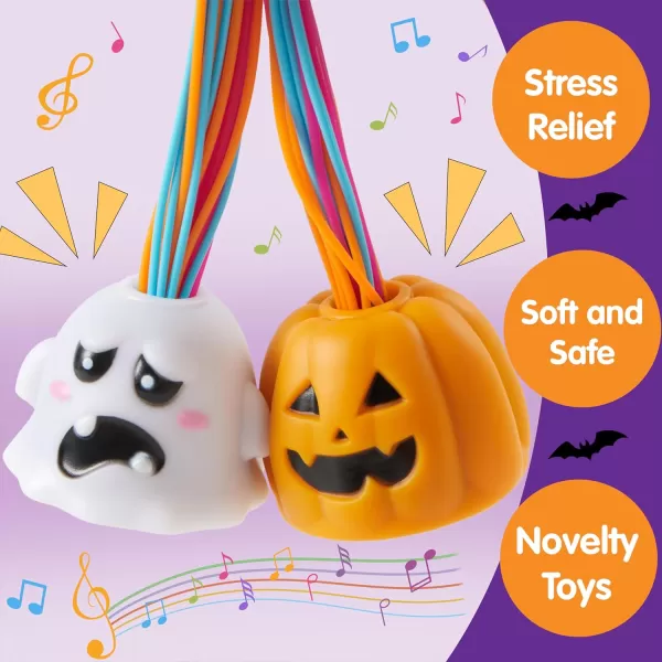 imageJOYIN 2PCS Halloween Screaming Monster Toys for Stress Relief Hair Pulling to Different Screams Novelty Anti Anxiety Fidget Toys Trick or Treats Stretchy Sensory Squishy Toys Party Favors
