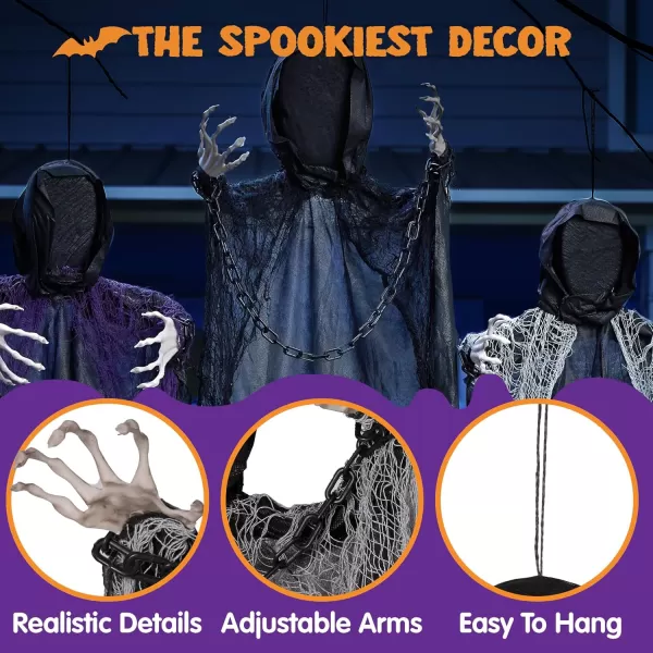 imageJOYIN 3 Pcs Halloween Hanging Grim Reapers Decorations Outdoor One 47quot Two 35quot Faceless Hanging Ghost Decor for Halloween Graveyard Yard Haunted House Prop Halloween Party Supplies Decor