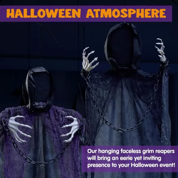 imageJOYIN 3 Pcs Halloween Hanging Grim Reapers Decorations Outdoor One 47quot Two 35quot Faceless Hanging Ghost Decor for Halloween Graveyard Yard Haunted House Prop Halloween Party Supplies Decor