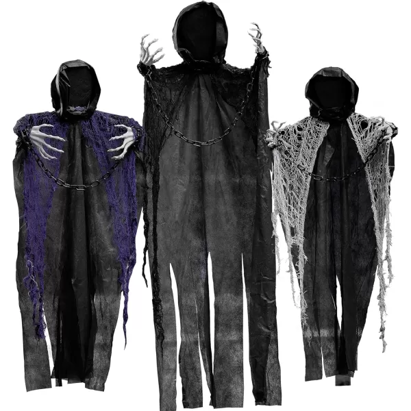 imageJOYIN 3 Pcs Halloween Hanging Grim Reapers Decorations Outdoor One 47quot Two 35quot Faceless Hanging Ghost Decor for Halloween Graveyard Yard Haunted House Prop Halloween Party Supplies Decor
