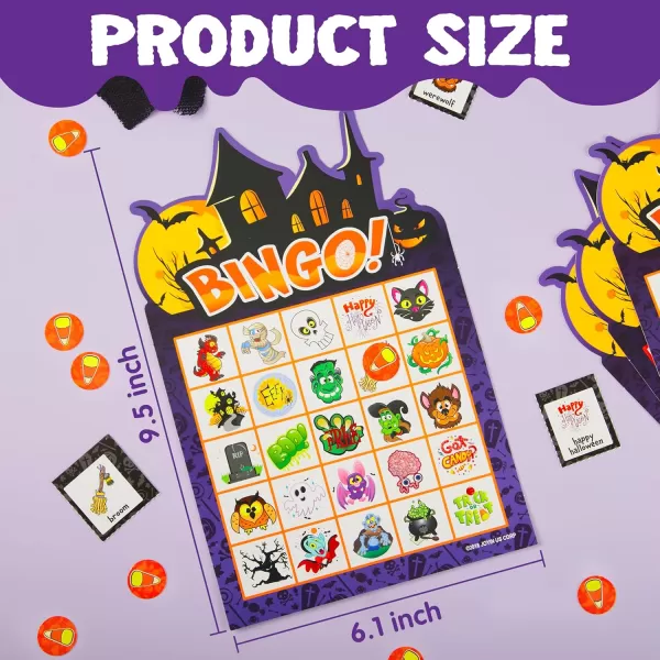 imageJOYIN 32 Players Halloween Bingo Game Kids Bingo Cards Set for Large Group School Classroom Family Activities Halloween Party Games Halloween Party Supplies Card Game