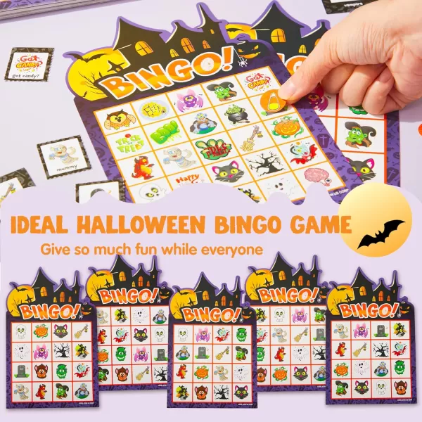 imageJOYIN 32 Players Halloween Bingo Game Kids Bingo Cards Set for Large Group School Classroom Family Activities Halloween Party Games Halloween Party Supplies Card Game