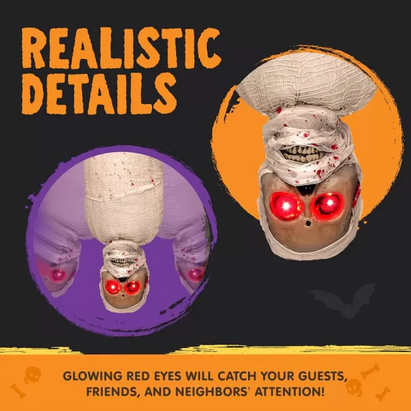 imageJOYIN 35quot Halloween Animated Hanging Corpse with LED Light Up Eyes ampamp Sound Effect for Indoor and Outdoor Decorations
