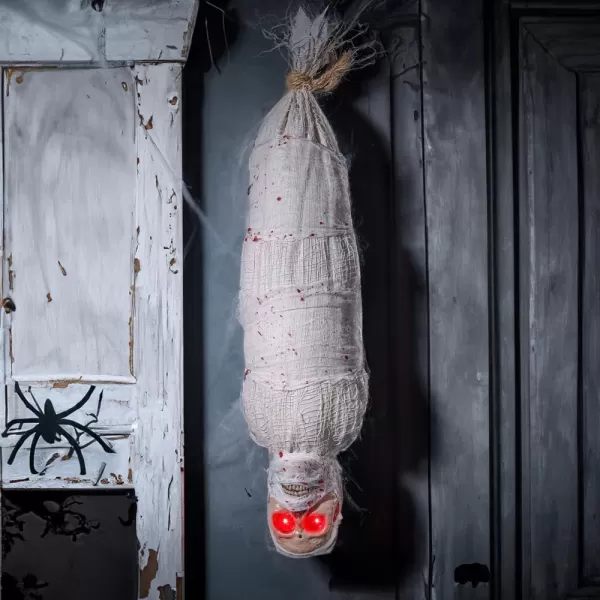 imageJOYIN 35quot Halloween Animated Hanging Corpse with LED Light Up Eyes ampamp Sound Effect for Indoor and Outdoor Decorations