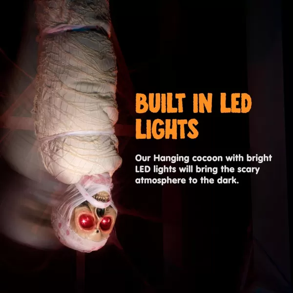 imageJOYIN 35quot Halloween Animated Hanging Corpse with LED Light Up Eyes ampamp Sound Effect for Indoor and Outdoor Decorations