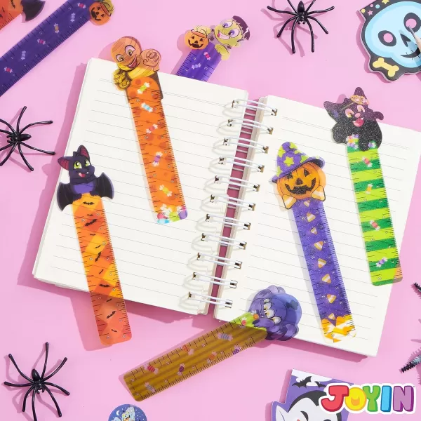 imageJOYIN 36 PCS Halloween Bookmark Rulers 6 Designs Halloween Themed Prints Page Markers for Students Teachers Reading Trick or Treat Classroom Reward Gifts Halloween Party Favors Goodies Book Marker