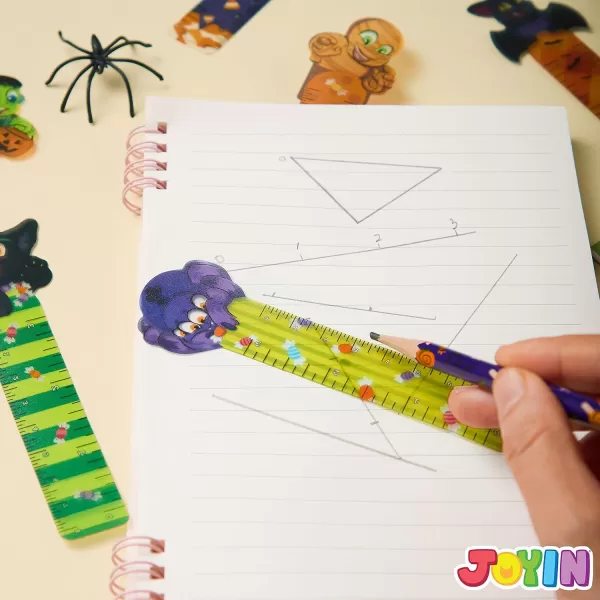 imageJOYIN 36 PCS Halloween Bookmark Rulers 6 Designs Halloween Themed Prints Page Markers for Students Teachers Reading Trick or Treat Classroom Reward Gifts Halloween Party Favors Goodies Book Marker