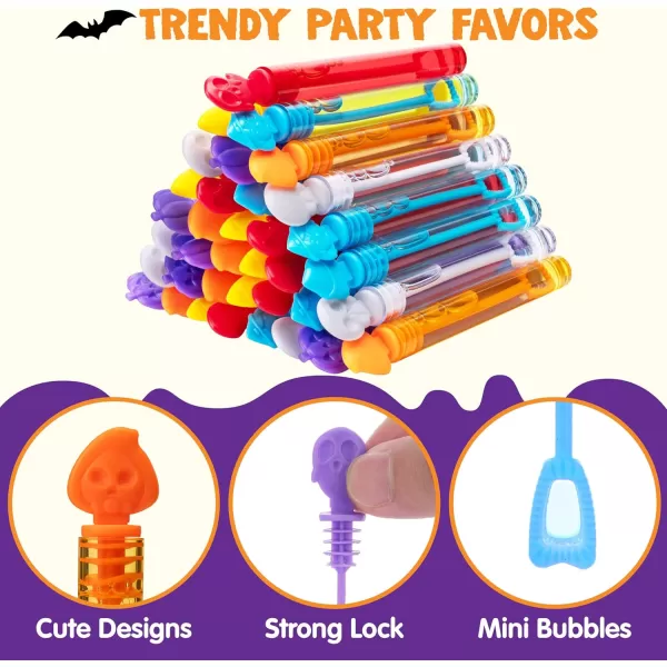 imageJOYIN 36 PCS Halloween Bubble Wands Mini Bubbles Party Favors for Kids Children Bubble Toys Bulk Halloween Party Favors Goodie Bags Stuffers Outdoor Indoor Activity Use Carnival Prizes
