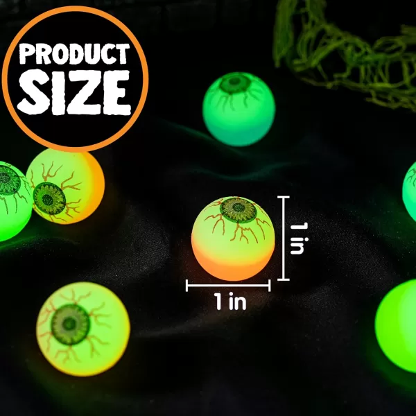 imageJOYIN 36 PCS Halloween Glow Eyeball Bouncy Ball Glow in The Dark Bouncing Balls for Halloween Party Favors Glowing Bounce Ball for Party Decorations School Classroom Game Prizes Kids Gift