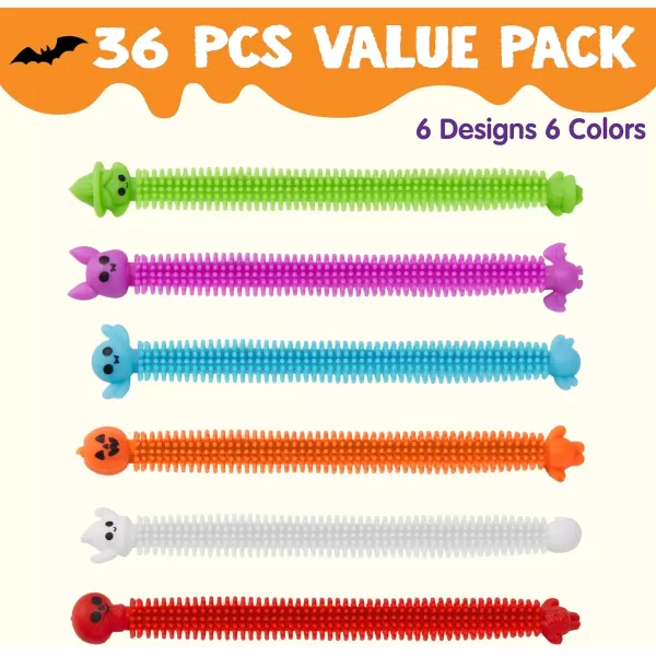 imageJOYIN 36 PCS Halloween Stretchy Strings Fidget Toys Elastic Sensory Stress Relief Toys for Autistic Children Fidgeting and Relaxing Treat Bags Gifts Halloween Party Favors Halloween Decorations