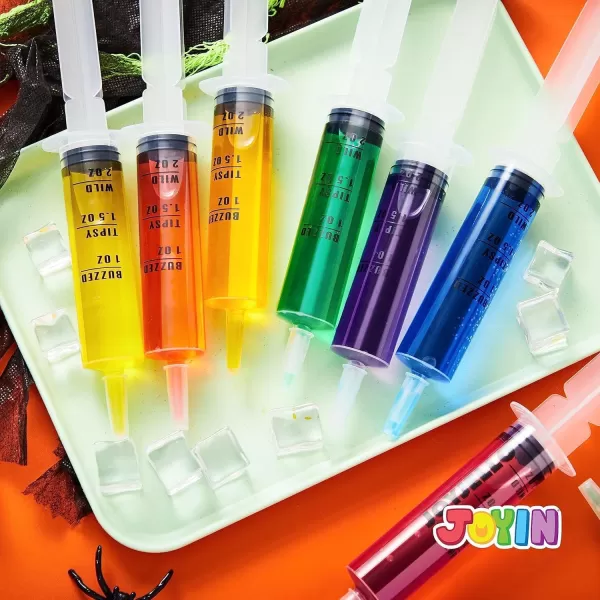 imageJOYIN 36 PCs 60ml Charge Plastic Syringes 2 oz Reusable Container Tubes with Caps ampamp Individually Wrapped EasyGrip Caps for Halloween Party Favor