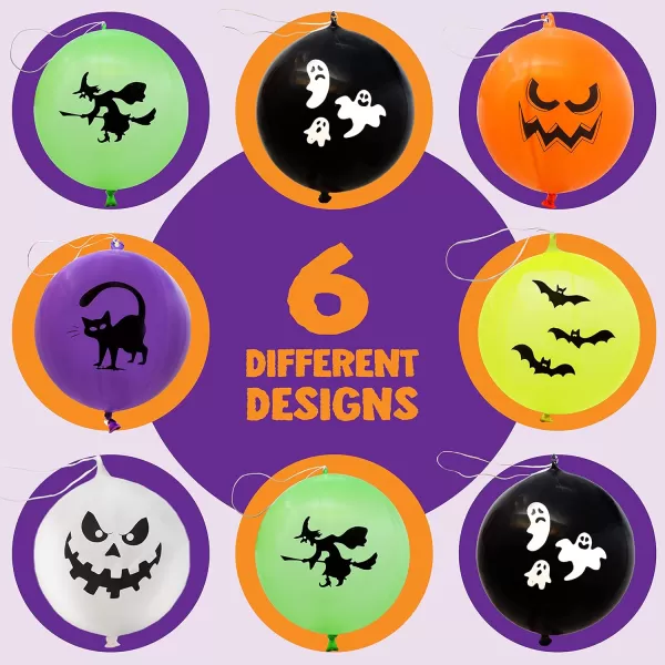 imageJOYIN 36 Pieces Halloween Punch Balloons for Halloween Punching Balloon Party Favor Supplies Decorations Trick or Treat Toys Halloween School Classroom Game